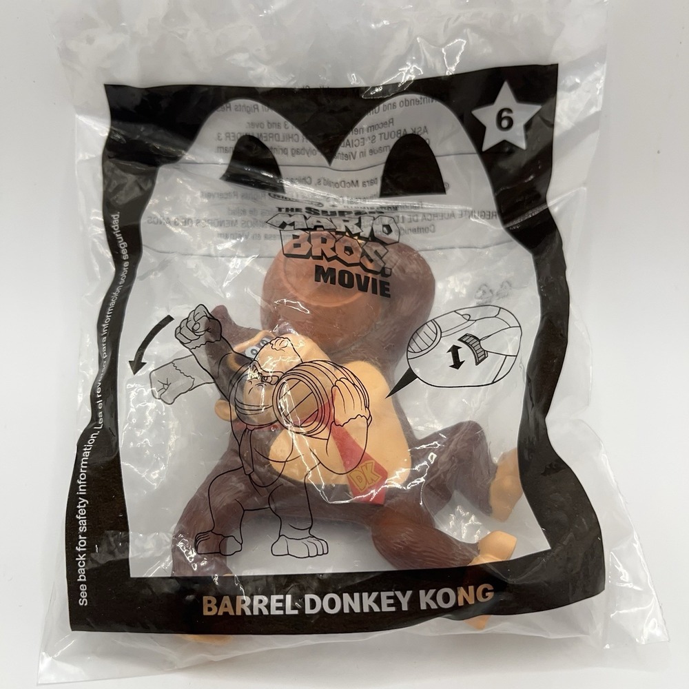 The Super Mario Bros Movie #6 Barrel Donkey Kong Figure McDonald's 2022